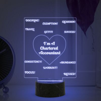 I'm A Chartered Accountant night lamp with Automatic Color Changing Light  Gift for Ca Student & Aspirant, Gift for Company Chartered Accountant, Motivational Gift for CA